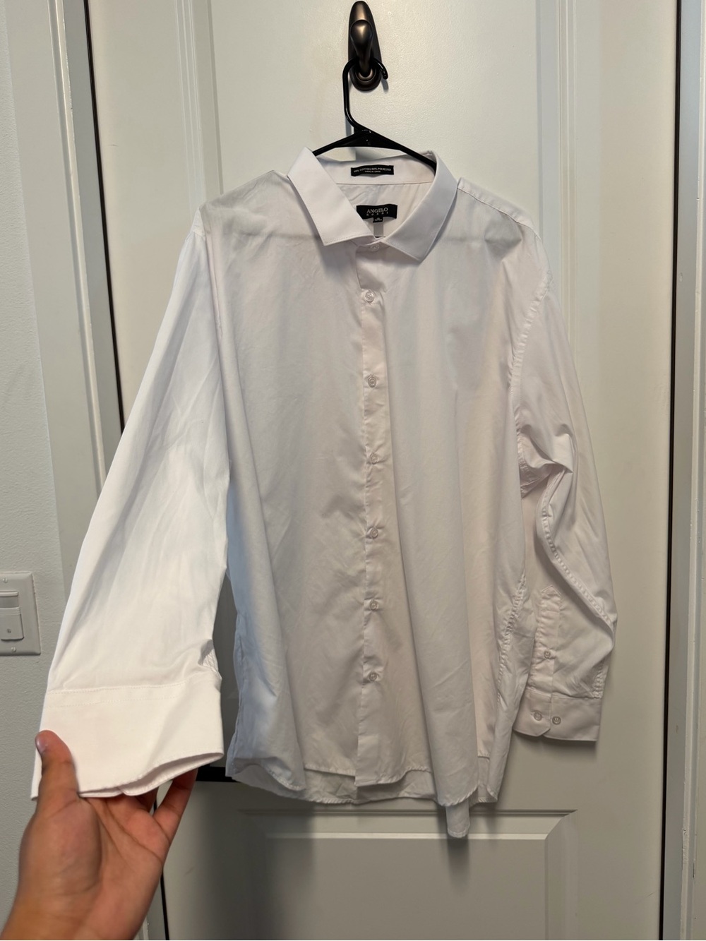 Angelo Rossi White Dress Shirt Men’s 19 34-35 Long Sleeve Button Down